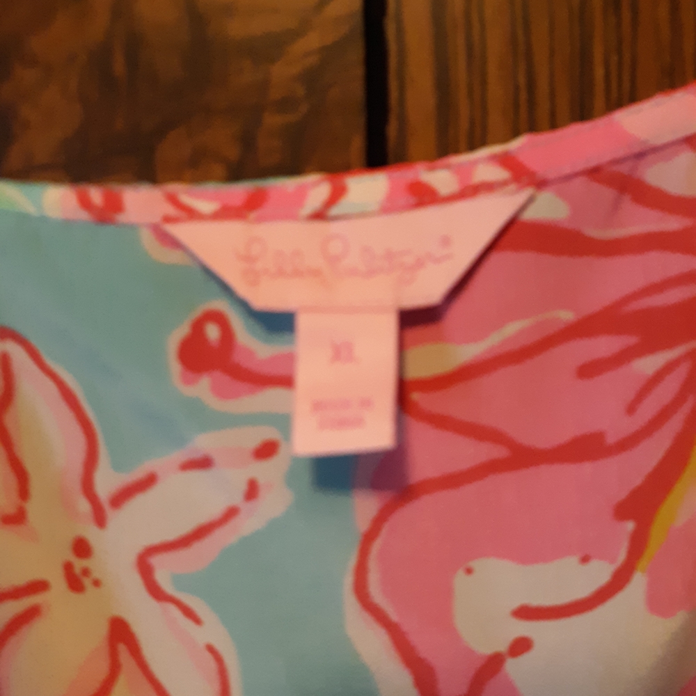 Lilly Pulitzer Tropical Floral Scoop Tank — Pink, Teal & Yellow - Picture 5 of 5